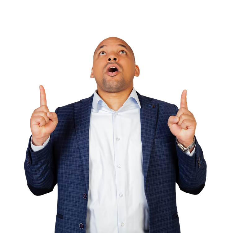 Hombre mirando hacia arriba Montacargas Alver