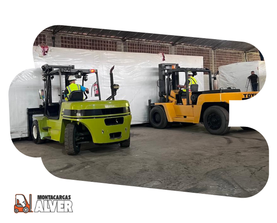 2 Montacargas Alver en Operación